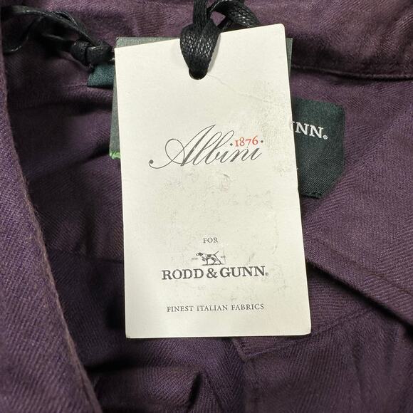 Rodd & Gunn NWT Sports Fit Albini Fabrics Purple Men's Button Up Dress Shirt 2XL - Picture 4 of 9